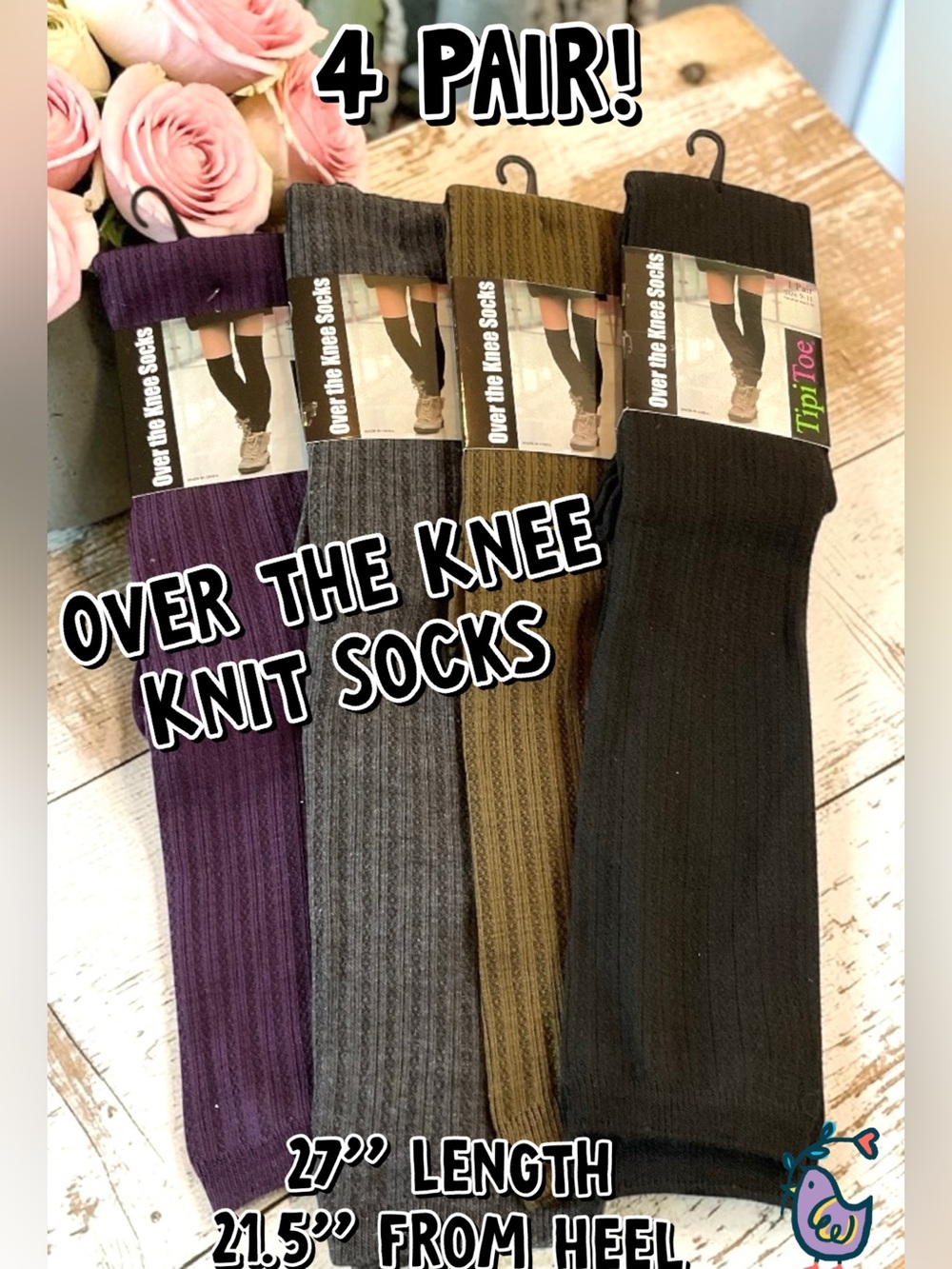🌸4 Pair Over The Knee Socks Knit